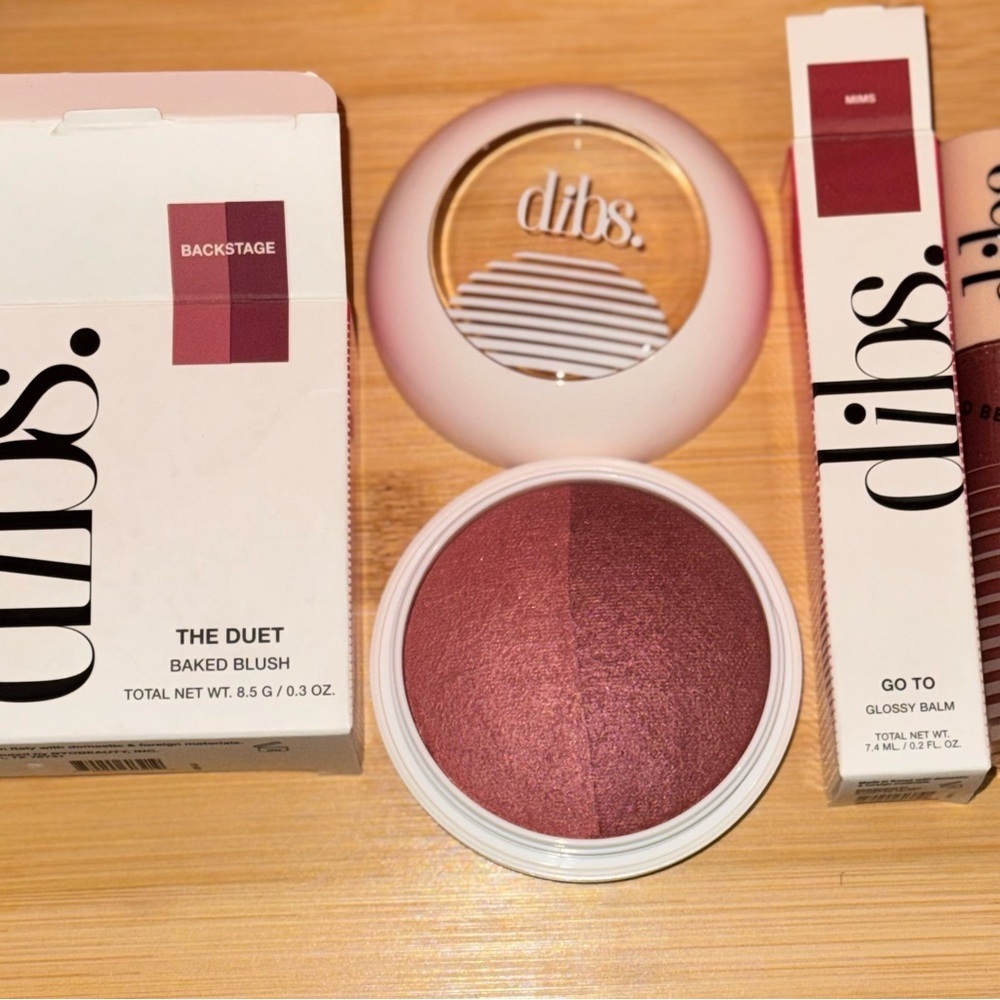 Dibs The Duet Baked Blush and Glossy Balm Set - Rich Pink - Picture 8 of 9